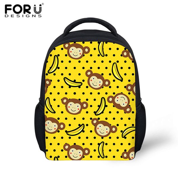 

forudesigns kids kindergarten bag cute school bags for girls banana monkey printed bookbag toddler sac enfant ecole maternelle