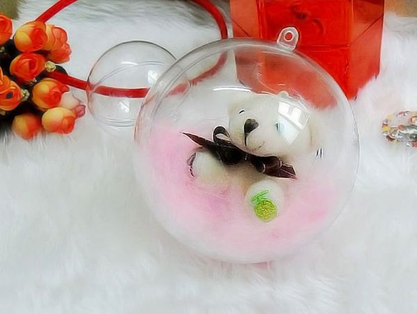 

20pcs 10cm transparent open plastic christmas tress decorations ball clear bauble ornament gift present box decoration