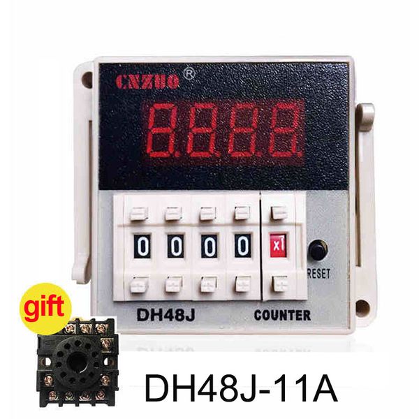 

dh48j-a dh48j-11a 220v 3a electrical digital counter,preset 11 feet 8 feet relay with power failure memory function with base