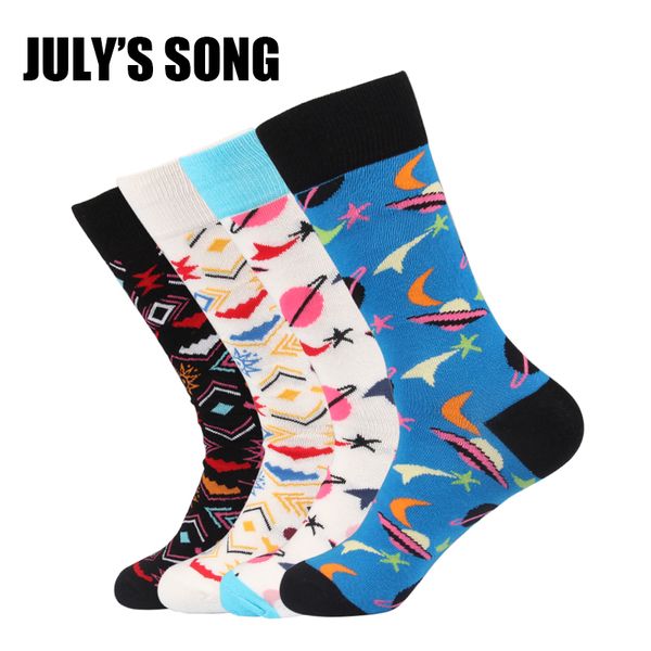 

july's song happy socks men funny socks eu size 8-12 us size 40-46, Black