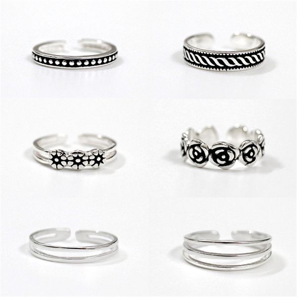 

midi rings vintage silver cuff statement ring 100% 925 sterling silver rose flower rings for women birthday party gifts