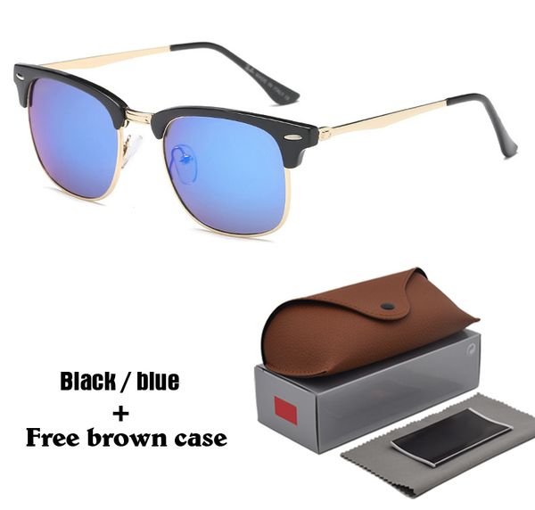 

brand design sunglasses for men women fashion vintage mirror sun glasses uv400 driving goggle with brown cases and box, White;black