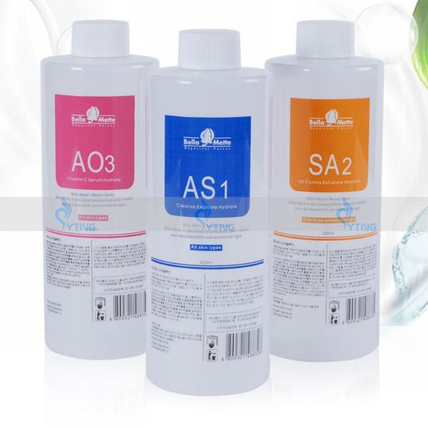 

2018 new arrival aqua peeling clean solution 3 bottles 400ml per bottle as1+sa2+ao3 hydra facial serum for normal skin dermabrasion liquid