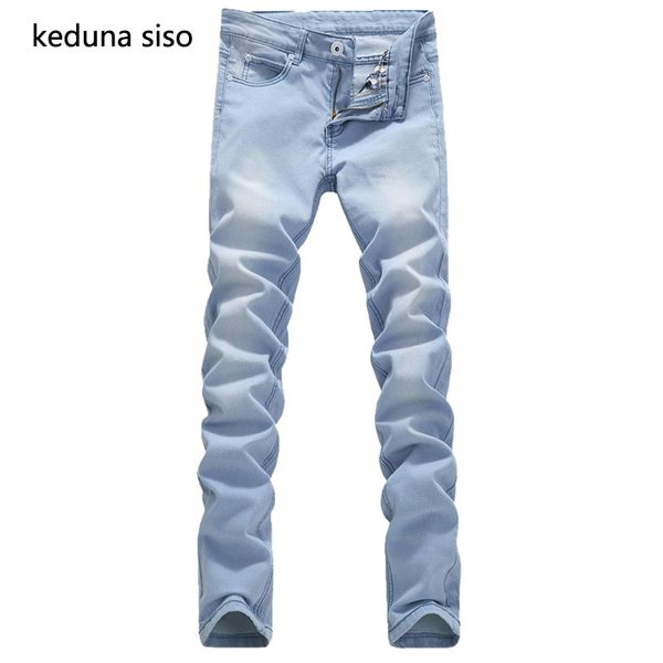 

2017 new arrival fashion casual slim designer denim sky blue jeans men retail & wholesale skinny jeans men