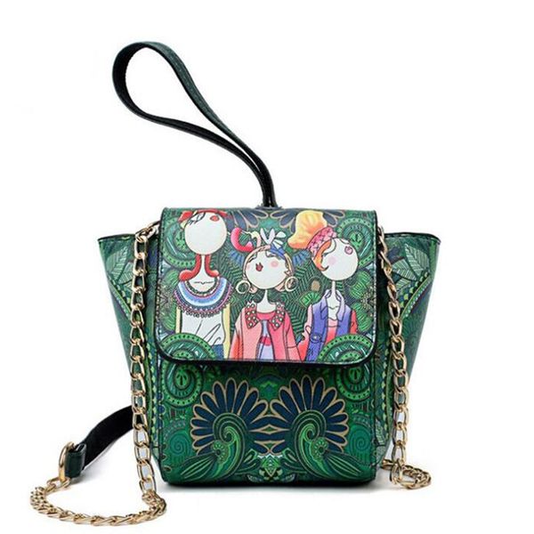 

fashion women mini flap bag forest green young girl bag famous designer leather messenger bags ladies chain shoulder f188