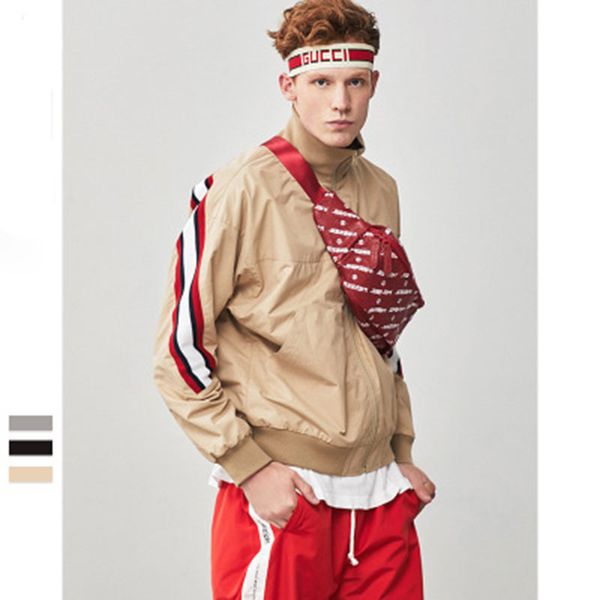 

new style men's casual fashion stripe contrast color jacket men pure color stand collar jacket tideway couples coat all-match, Black;brown