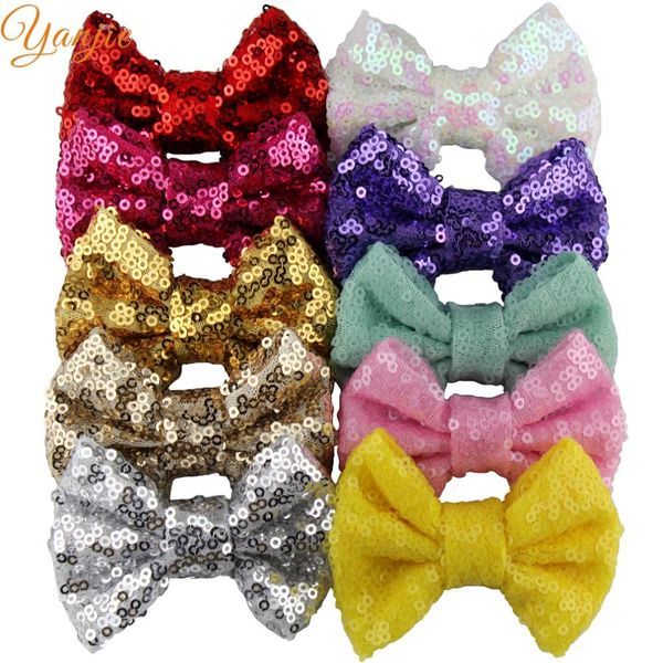Chic Cute 3 Glitter Messy Sequin Hair Cheer Bows Girl Diy Hair