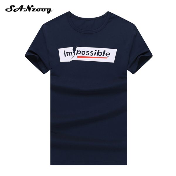 

sanzoog 2018 men fashion brand t shirt summer slim fit hombre tees o neck short sleeve tshirt male coon clothes, White;black