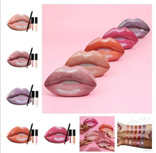 

Stock beauty trobe lip glo et 5 color tin box liquid lip tick lip contour liner pencil collection matte lipglo kit free