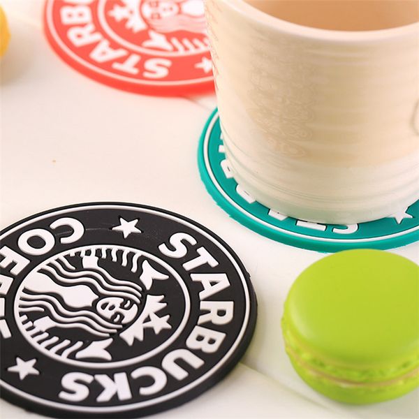 

new table decoration 3 colors starbucks mermaid silicone coaster round antiskid insulation mat mugs coffee cup mat t3i0084