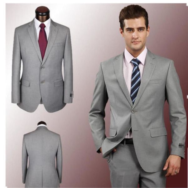 

men suit wedding suit gray self - cultivation men 's man 2 pcs office work, White;black