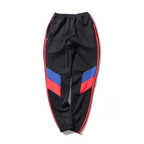 

color block patchwork stripe harem pants mens 2018 autumn casual zipper pockets joggers sweatpants male cotton trousers s-xxxl, Black