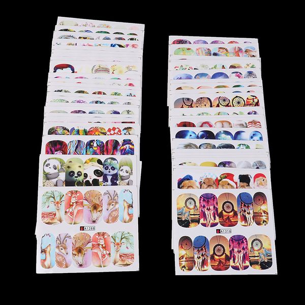 

50 листов мода ногтей наклейки животных переноса воды ногтей наклейки DIY полное по