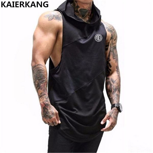 

2018 fitness men hoodies brand clothing men hoody casual sweatshirt muscle men's slim fit sleeveless hoodies sweatshirts m-2xl, Black
