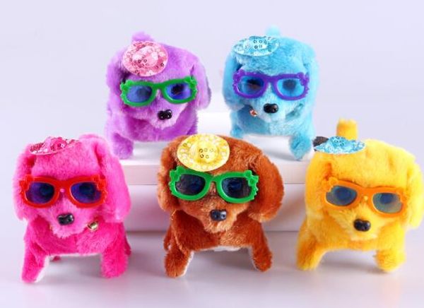 

wholesale) the new plush toy electric dog will call the bright forward rewind dog electric toy, Pink