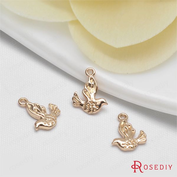 

13x10mm 24k шампанское золотой цвет покрытием латунь голубь птицы подвески подвески высокое качество diy ювелирные изделия аксессуары, Bronze;silver