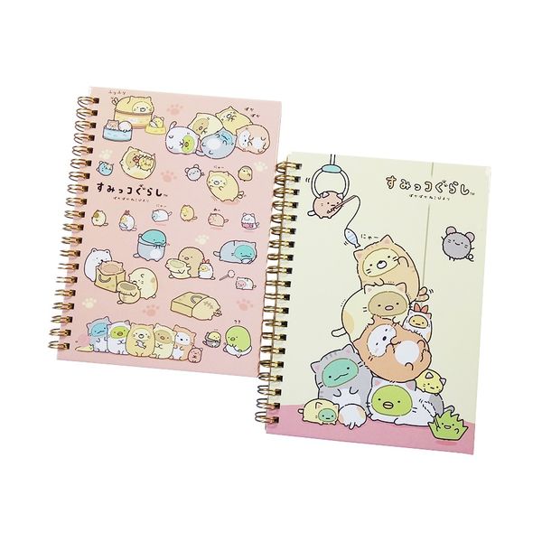 

1 pcs/lot lovely spiral coil notebook students rilakkuma & sumikkogurashi diary journal note pad book memo, Purple;pink