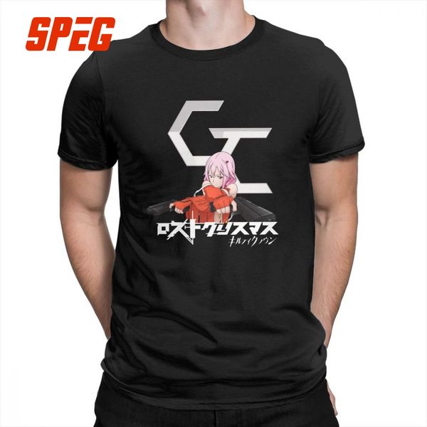 

anime guilty crown tee shirts pure cotton hip-hop plus size t-shirts short-sleeve mens t shirts classic fit original, White;black