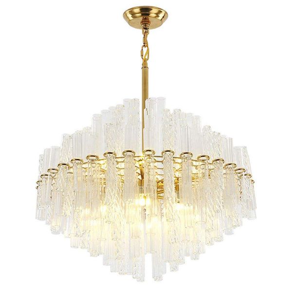 Led Latest Styles Twisted Clear Glass Rod And Gold Light Stand