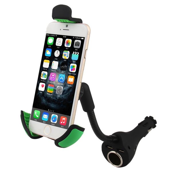 

dual usb car charger mount phone holder cigarette lighter stand cradles for smart iphone samsung etc cell phones gps