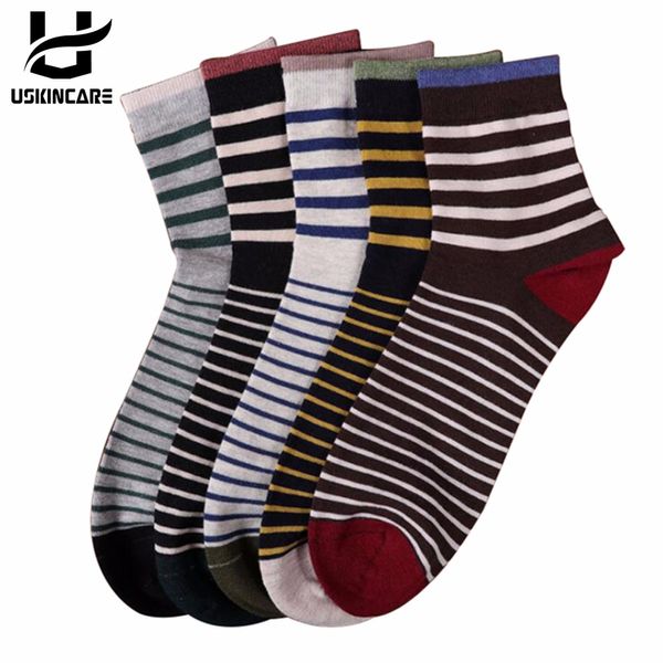 

5pairs/lot men cotton socks men's and male knee-high sock striped anti-sweat breathable socks fitness sport, Black