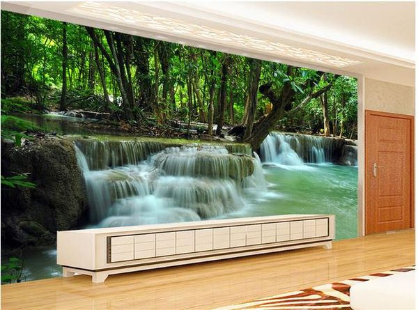 

зеленые обои стены 3d спальни tv воды и богатства картины ландшафта природы подгонянные