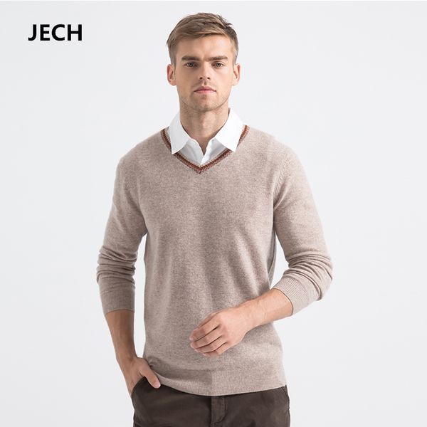 

men winter cashmere wool v neck sweaters jech 2018 casual business men long sleeve sweaters solid pullovers knitted plus size, White;black