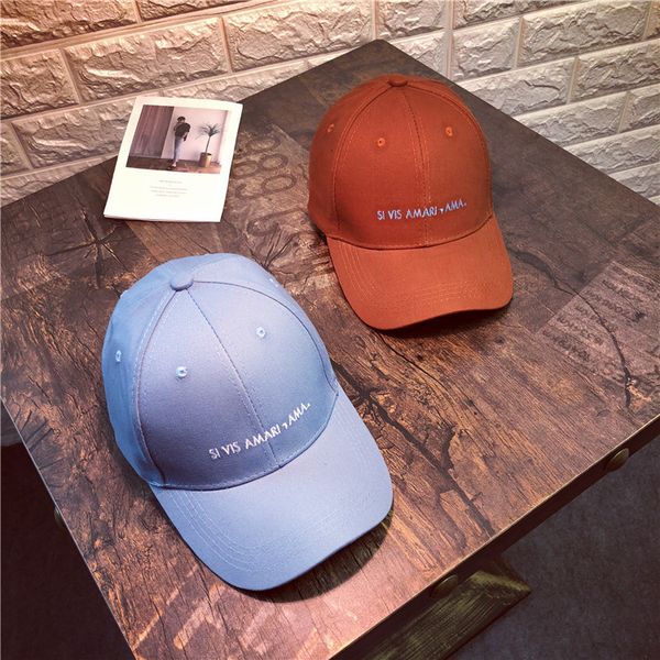 

new hat summer cotton simple letter baseball cap street tide outdoor sports leisure wild cap, Blue;gray