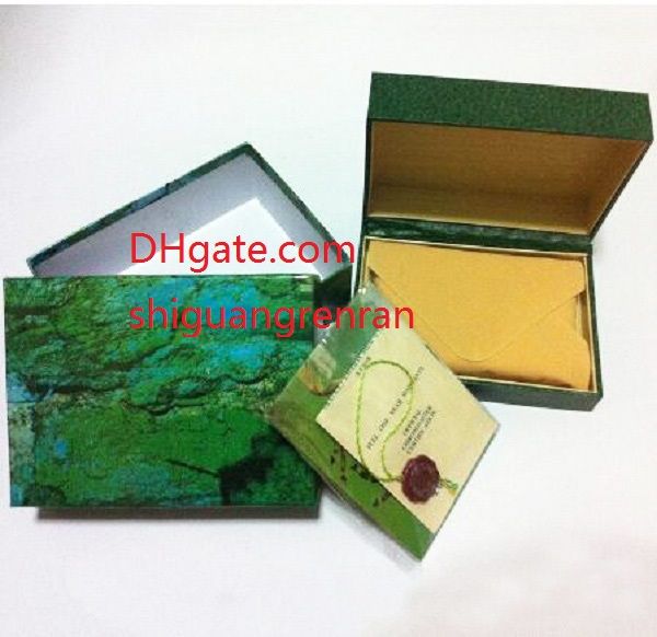 

Men watch box original brand green boxe paper watche booklet card for man men women 116610 116660 116710 116613 116520