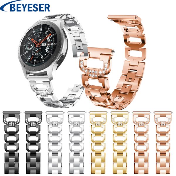 

accessories for samsung galaxy watch 46mm luxury stainless steel wristband replacement metal strap for samsung galaxy watch 46mm, Black;brown