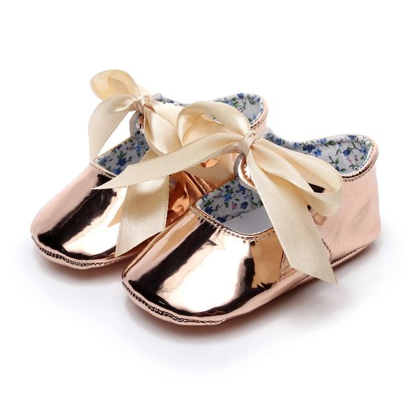 

2018 summer butterfly-knot mary jane baby girls dress shoes pu leather gold baby moccasins prewalker princess ballet party shoes