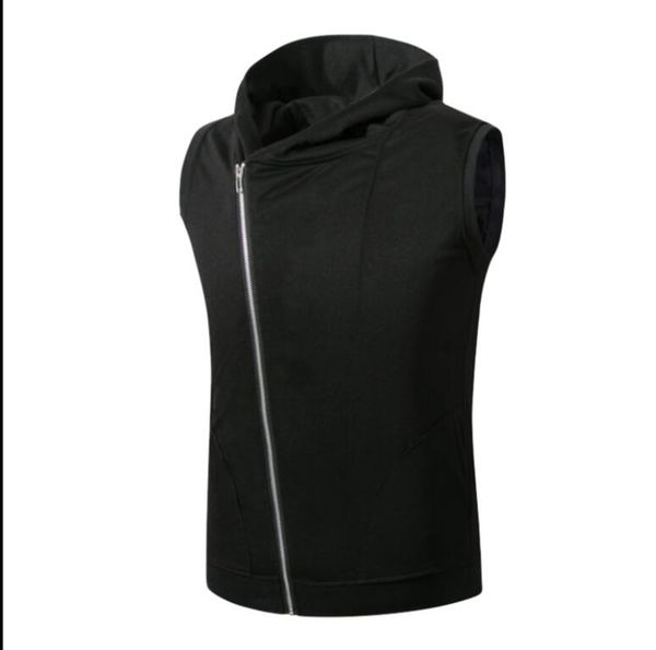 

m-5xl 2018 korean men's cotton loose hooded vest summer thin hip-hop vest plus size, Black;white