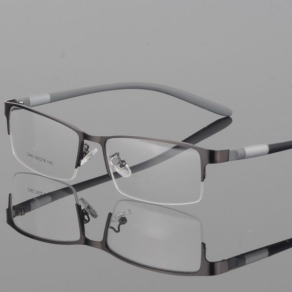 

fashion men eyeglasses frame ultra light-weighted flexible ip electronic plating metal material rim glasses, Silver