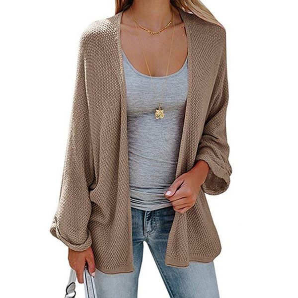 

autumn bat sleeve casual cardigan women sweaters fashion autumn 2018 woman loose coat knitted cardigans, White;black