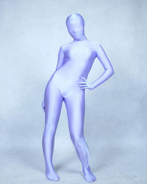 

light purple full body spandex/lycra suit bodysuit costumes zentai fancy dress a001, Black