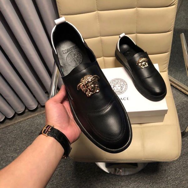 Großhandel Bedruckte Lederschuhe 2071 Guan Herren Kleid braunes bedrucktes Skaterkleid, rotbraune Leder Stiefeletten