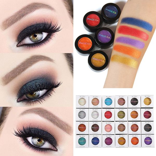 

#501 2018 new fashion phoera glitter shimmering colors eyeshadow metallic eye cosmetic hip