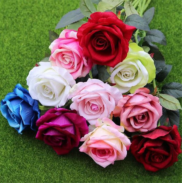 

11 шт./лот декор Роза искусственные цветы шелковые цветы цветочные латекс Real Touch Ро