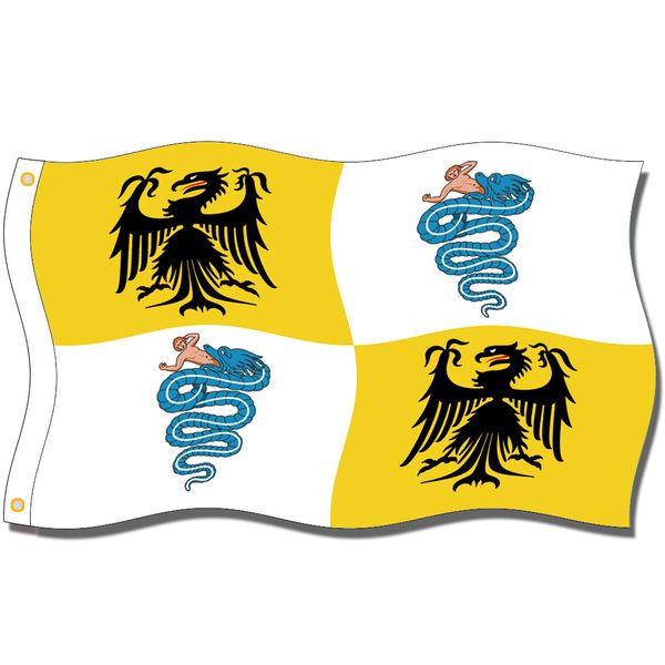 

good flag]duchy of milan(1450) flags 3x5ft 150x90cm 100% polyester,canvas head with metal grommet,used indoors or outdoors