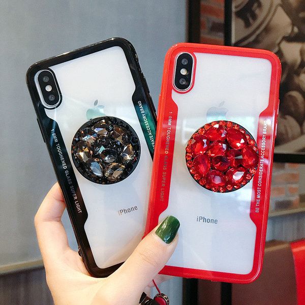 

3D Luxury Diamond Подушка безопасности Кронштейн Крышка Имитация Стекло Для iPhone Samsung Для iphone Xr Xs Max чехол