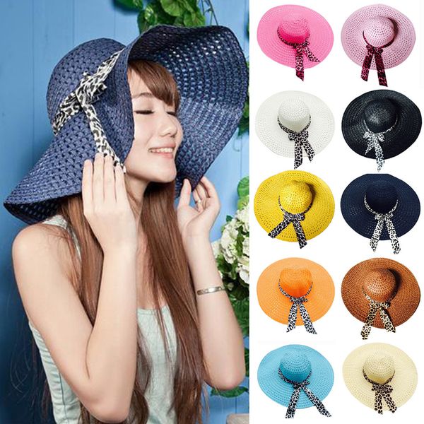 Cappelli di paglia a tesa larga economici Cappelli estivi da donna estivi Cappello da sole da donna Cappelli pieghevoli all'aperto da spiaggia Cappelli Panama Cappello da chiesa Bone Chapeu Feminino