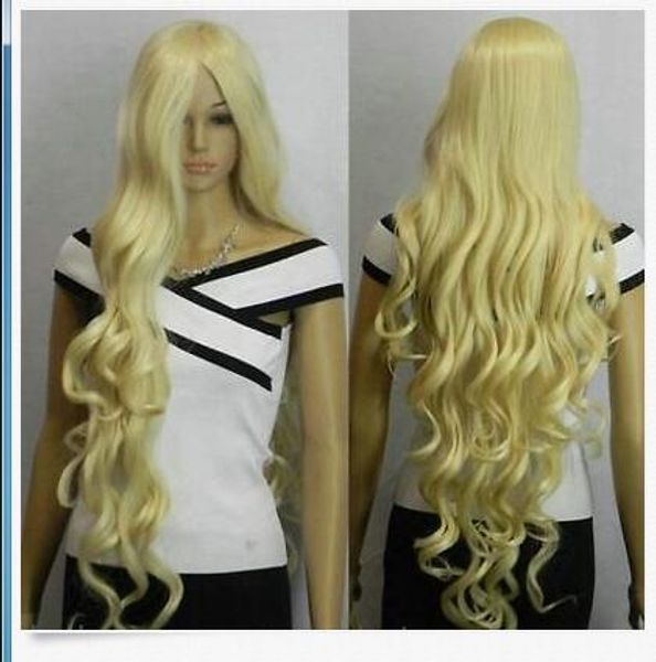 

fashionable women's blonde cosplay long wavy women's hair wig, Black;brown