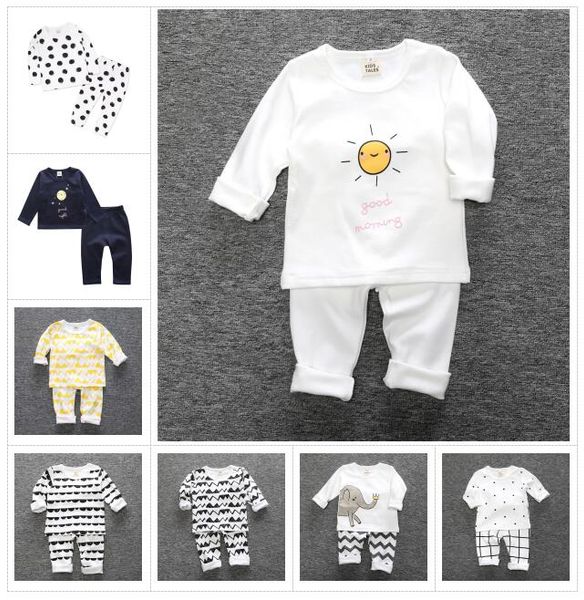 

бесплатная доставка dhl новая весна осень зима дети девочки пижамы наборы пижамы мальчики пижамы главная одежда печатных хлопок детские пижа, White