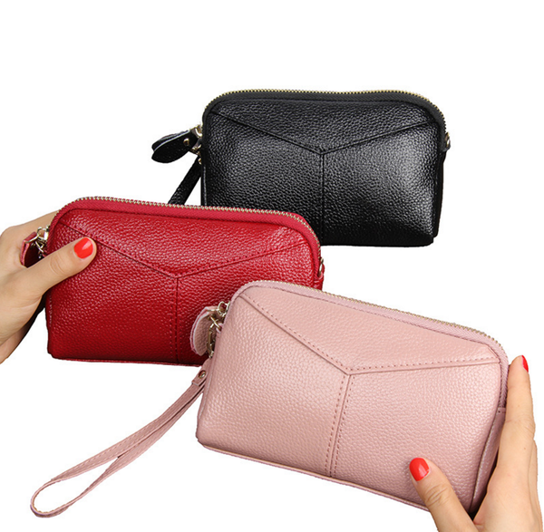 

the new style of women's leather handbag with a bag of korean version of the genuine leather bag lady's bag chain with shoulder ba, Red;black