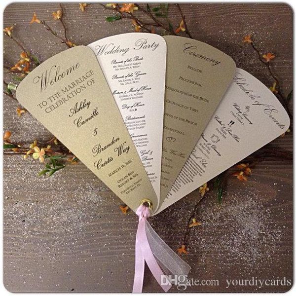 Factory Direct Salevintage Wedding Programs Fan Style Wedding