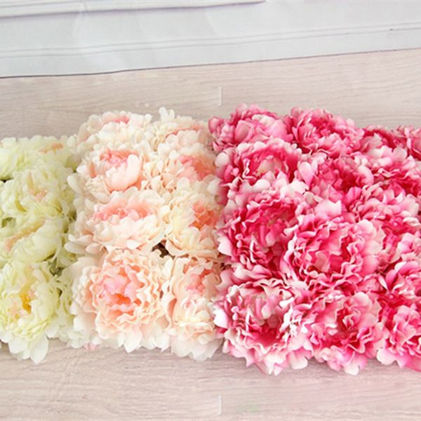 

12 layer petals large artificial peony artificial flowers head silk decorative fake flowers for l wedding garden home decor