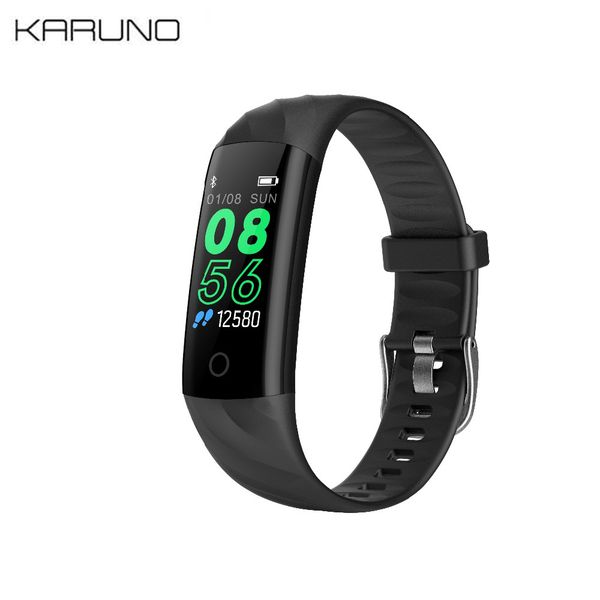 

karuno s5 smart bracelet pedometer heart rate monitor blood oxygen fitness tracker smart wristband multi sport ip68 waterproof, Slivery;brown