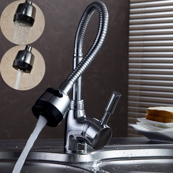 

chrome polished solid brass kitchen sink faucet single handle/ hole and cold water mixer tap