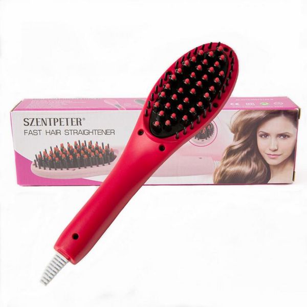 

MINI Fast Hair Straightener Beautiful star Styling Tool Flat Iron Comb Brush LCD Digital Temperature Control US EU DHL FREE SHIPPING, Black