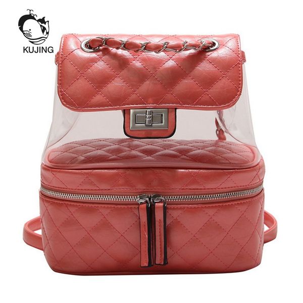 

kujin women backpack fashion rhombic multi-purpose women backpack travel beach quality ladies